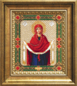 Набір для вишивання бісером Ікона Покров Пресвятої Богородиці 17.7x21.4 см Чарівна Мить 105721