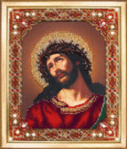 Набір для вишивання бісером Ікона Господа Ісуса Христа Спаситель у терновому вінці 17.4x21.4 см