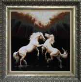 Набір для вишивання хрестиком Пара коней, 63x62 см (біла)
