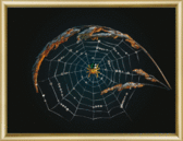 Набір стрази на склі Знак зодіаку Павук 22.9x16.9 см, контурна, круглі блискучі