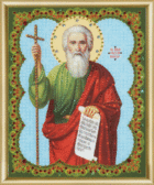 Набір стрази на склі Ікона апостола Андрія Первозванного 17.4x21.2 см, контурна, круглі блискучі