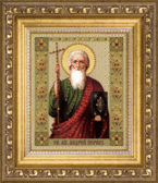 Набір стрази на склі Ікона святого апостола Андрія Первозванного 9.5x11.5 см, контурна, круглі блискучі