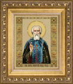 Набір стрази на склі Ікона святого преподобного Сергія Радонезького 9.5x11.5 см, контурна, круглі блискучі