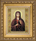 Набір стрази на склі Ікона святої мучениці Валентини 9.5x11.5 см, контурна, круглі блискучі