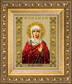 Набір стрази на склі Ікона святої мучениці Галини 9.5x11.5 см, контурна, круглі блискучі