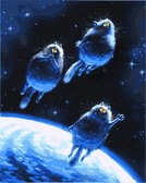 Картина по номерам Котики у космосі 40х50 см