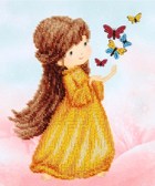 Набір для вишивання бісером Дівчинка з метеликами 18х21 см (часткова) ВДВ ТН-0781