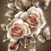 Алмазна вишивка Карамельні троянди, 40х40 см (квадратні, повна) тм Алмазна Мозаїка ( Україна ) DM-185