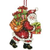 Набір для вишивки хрестиком Новорічне прикраса. Санта-Клаус з мішком, 8.2x11.4 см Dimensions ( США ) 1059455