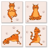 Картина-триптих по номерам Поліптих Yoga-cat (4 полотна по 18х18х2 см) Ideyka ( Ідейка ) KNP010