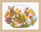 Набір для вишивання хрестиком Кролики та курчата 29x22 см