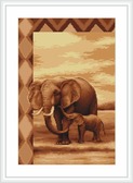 Набір для вишивання хрестиком Слони 20,5 х 31,5 см (  канва Aida 18 ) повна вишивка