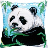 Набір для вишивання подушки Панда 40×40 см (страмін) напівхрест, лицьова сторона