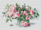 Набір для вишивання хрестиком Букет чайних троянд 31 х 20 см ( рівномірна ) часткова