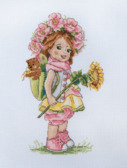 Набір для вишивання хрестиком Літня дівчинка 23х14 см Мережка ( Україна ) К-110