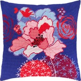 Набір для вишивання подушки Синя квітка 40×40 см (страмін) напівхрест, лицьова сторона