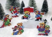 Набір для вишивки хрестиком Різдвяні ведмедики прикраси ( пластикова канва, 6ть од., висотою до 11 см ) Classic Design ( Німеччина ) 4461