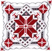 Набір для вишивання подушки Скандинавська зірка II 40х40 см  (страмін) лицьова сторона, повний хрест