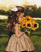 Картина по номерам Дівчинка із соняшниками 40 х 50 см Ideyka ( Ідейка ) KHO4662