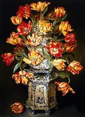 Алмазна вишивка Тюльпані у вазі 40x55 см, квадратне каміння, повна