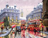 Алмазна вишивка Різдвяний Лондон. Художник Richard Macneil 40x50 см, квадратне каміння, повна