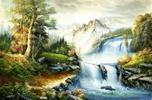 Алмазна вишивка Гірська річка 40x60 см, квадратне каміння, повна