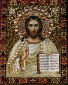 Алмазна вишивка ікона Ісус Христос-2 40x50 см, квадратне каміння, повна