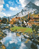 Картина по номерам Гірське село, 40x50 см