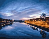 Картина по номерам Вид на нічну річку, 40х50см