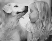 Картина по номерам Дівчинка із собакою, 40х50см ArtStory ( Україна ) AS1010