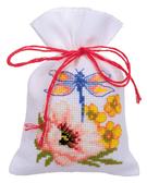 Набір для вишивання хрестиком Барвисті квіти (мішечки для саші) 8x12см