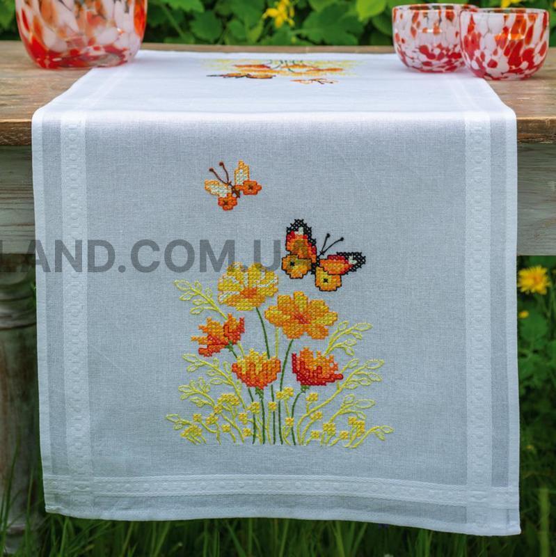  Orange Flowers and Butterflies     (  ) 40x100