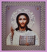 Набір для вишивання бісером Ікона Христа Спасителя. Вінчальна пара, 18,5х21,5 см, часткова