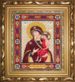 Набір для вишивання бісером Ікона Божої Матері Виховання 18.2x21.7 см