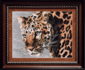 Набір для вишивання хрестиком Погляд леопарду, 38.5x30.5 см (білий)