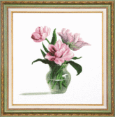 Набір для вишивання хрестиком Рожеві тюльпани, 35x36 см