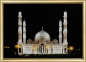 Набір стрази на склі Мечеть 42x30.3 см, контурна, круглі блискучі Чарівна Мить 1034403
