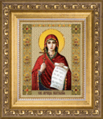 Набір стрази на склі Ікона святої мучениці Наталії 9.5x11.5 см, контурна, круглі блискучі