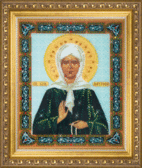 Набір стрази на склі Ікона святої блаженної Матрони Московської 17.4x21.2 см, контурна, круглі блискучі