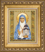 Набір стрази на склі Ікона святої мучениці Єлизавети 9.5x11.5 см, контурна, круглі блискучі