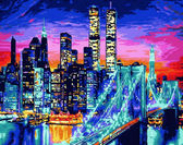 Картина по номерам Бруклінський міст у вогнях, 40х50 см
