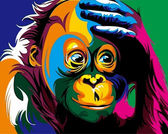 Картина по номерам Райдужна мавпа, 40х50см Babylon Turbo ( Бебілон ) VP599
