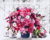 Картина по номерам Рожеві хризантеми, 40х50см