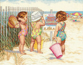 Набір для вишивання хрестиком Дівчатка на пляжі, 35x27 см ( канва Aida 14 ) часткова