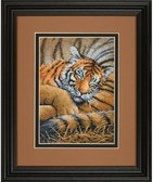 Набір для вишивання хрестиком Спляча тигреня, 12x17 см (бежева)