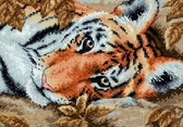 Набір для вишивання хрестиком Гарний тигр, 12x17 см (бежевий)