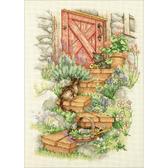 Набір для вишивання хрестиком Садові сходи, 25.4x35.5 см (бежева)