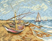 Рыболовные лодки на берегу Сент-Мари 32x40 см (квадратные, полная)