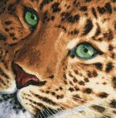 Набір для вишивання хрестиком Леопард, 35x34 см (біла)