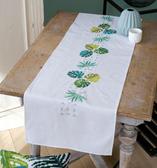 Набір для вишивання хрестиком Зелене листя, 38x142 см (біла)